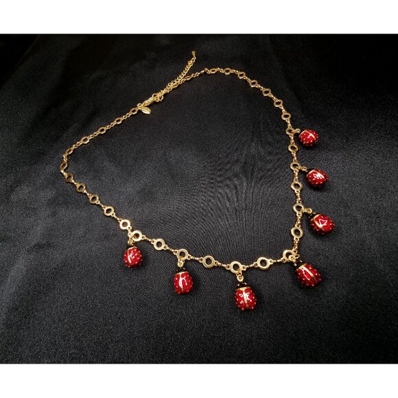 Vintage Joan Rivers Classics Collection Ladybug Charm Necklace - Picture 5 of 6